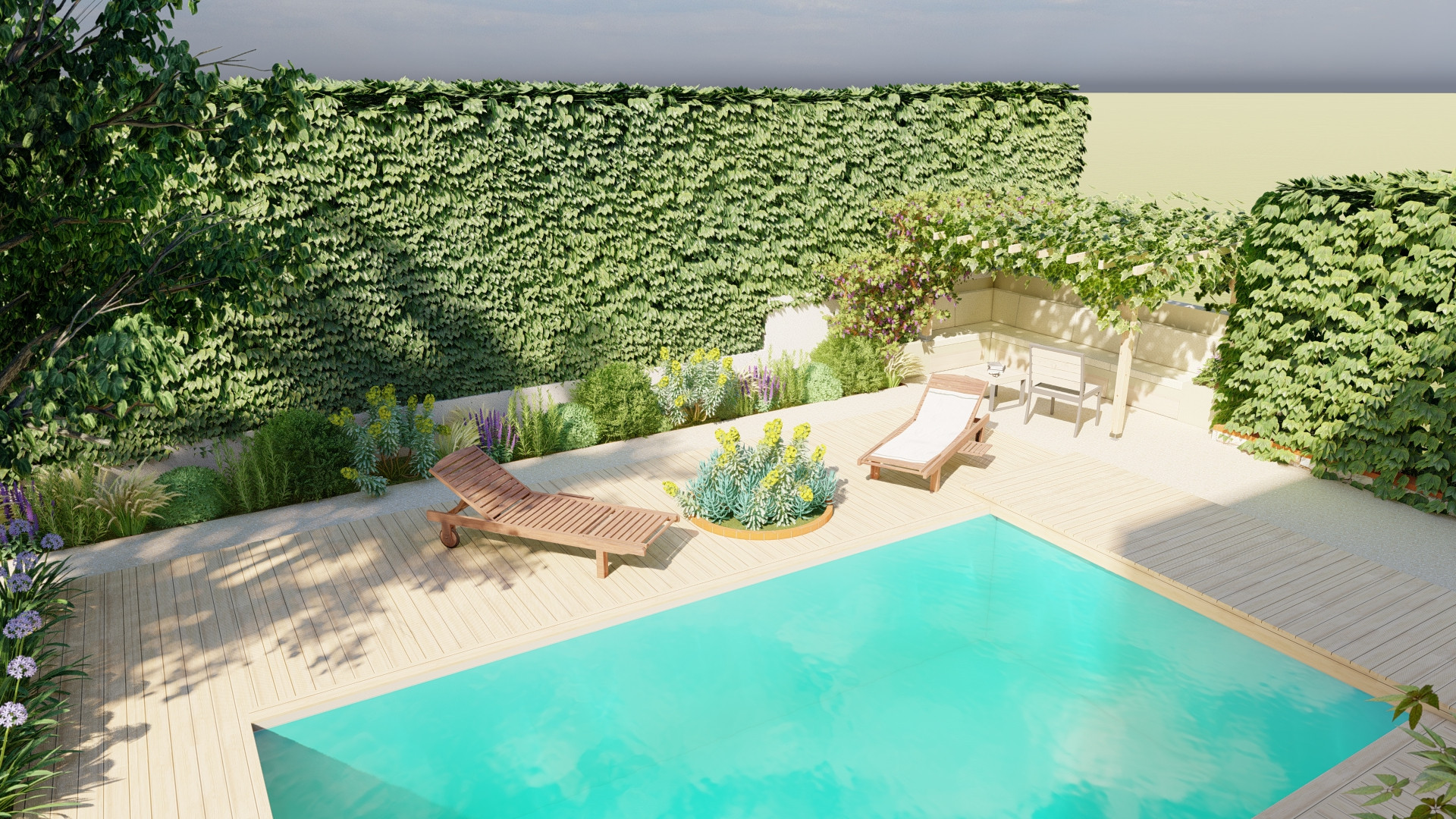 Apres projet paysager - Rénovation d'un jardin niçois
